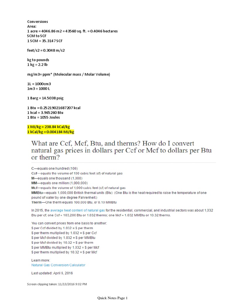 Common Unit Conversion Reference | PDF