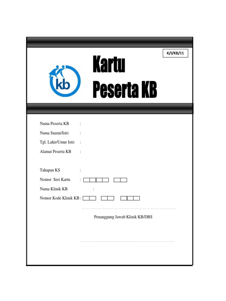 Kartu Peserta Kb Doc Bermain Belajar