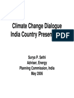 Climate Change Dialogue India Country Presentation: Surya P. Sethi Adviser, Energy Planning Commission, India May 2006