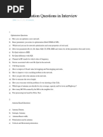 RF Optimization Questions in Interview