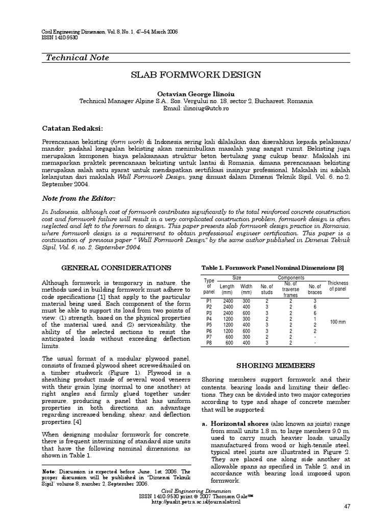 Slab Formwork Design Techniques | PDF