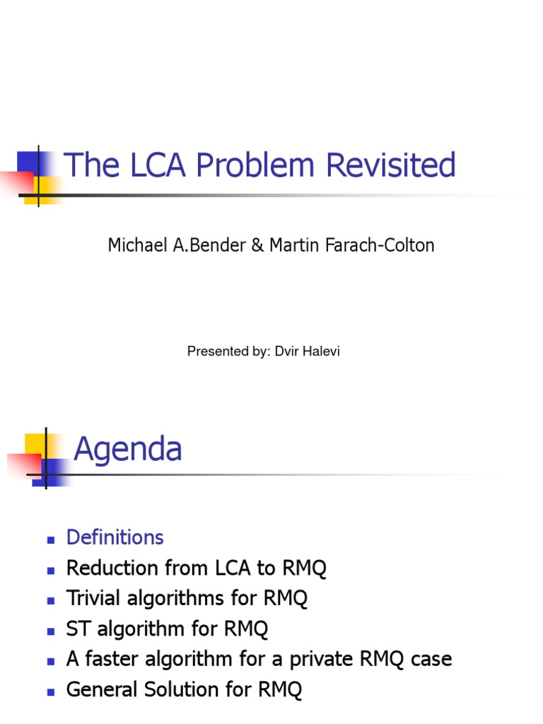 LCA to RMQ Reduction Techniques | PDF | Algorithms And Data Structures ...