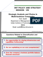 Management Policy and Strategy Session - Viii Strategic Analysis and Choice in Multi-Business Companies