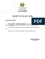 Certification: Barangay SAN BERNARDO