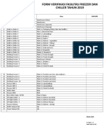 Form Verifikasi Fasilitas Freezer Dan Chiller Tahun 2019: GMP - Haccp