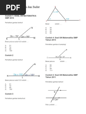 Contoh Soal Garis Dan Sudut Matematika Smp