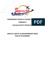 Richworld Travel Hse Policy