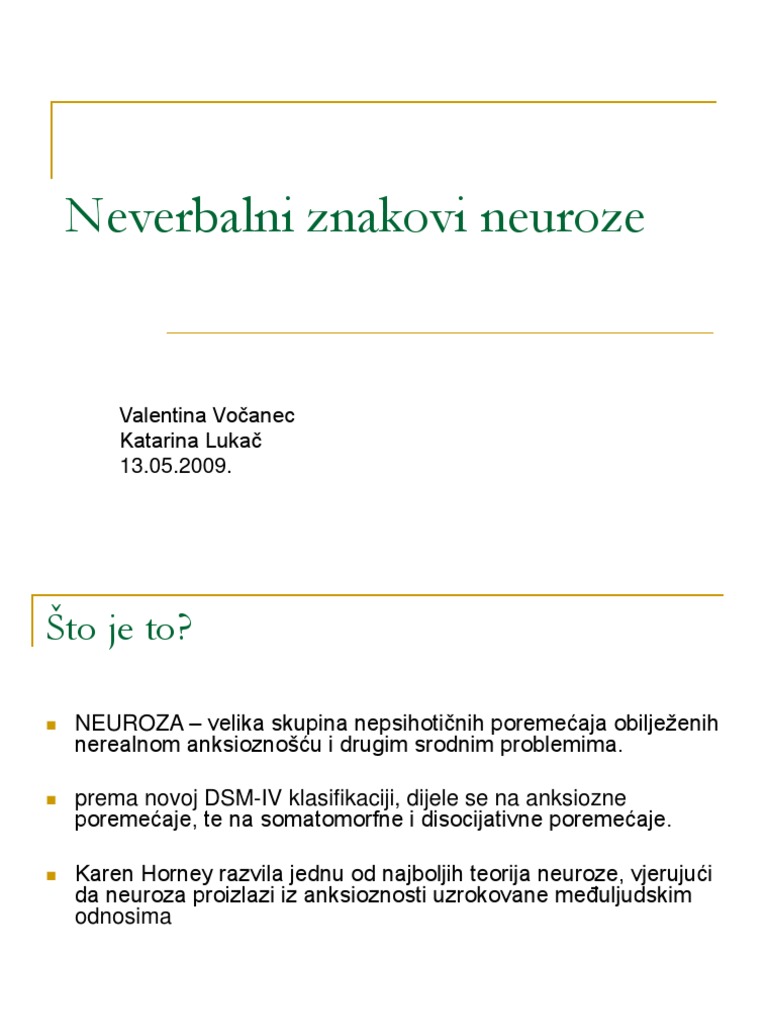 Neverbalni Znakovi Neuroze | PDF