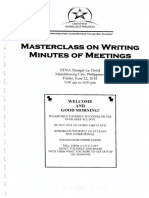 Masterclass on Writing Minutes of Meetings