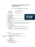 Contoh RPP Kelas V Semester I SD PTK Ipa Model Interaktif