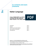 Italian Language: Class Contents and Exam Requirements