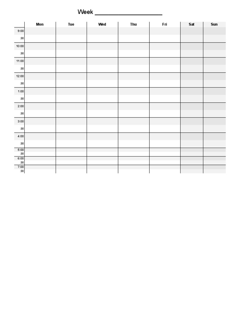 Weekly Schedule Template | PDF