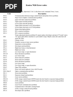 Konica 7020 Error Codes: Code Description