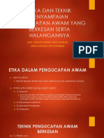 Etika Dan Teknik Penyampaian Pengucapan Awam Yang Berkesan