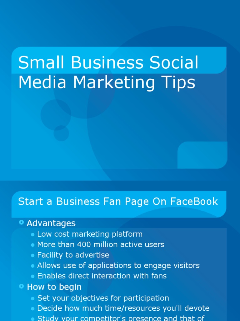 Small Business Social Media Marketing Tips | PDF | Blog | Tag (Metadata)