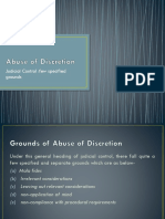 Excess or Abuse of Discretion