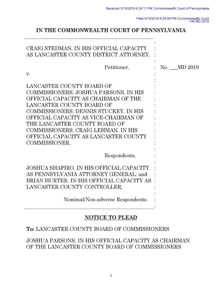 Petition for Review Asset Forfeiture Declaratory Judgment