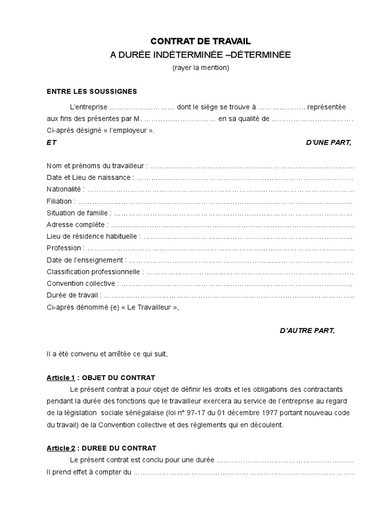 contratdetravail.doc  Convention collective  Informations