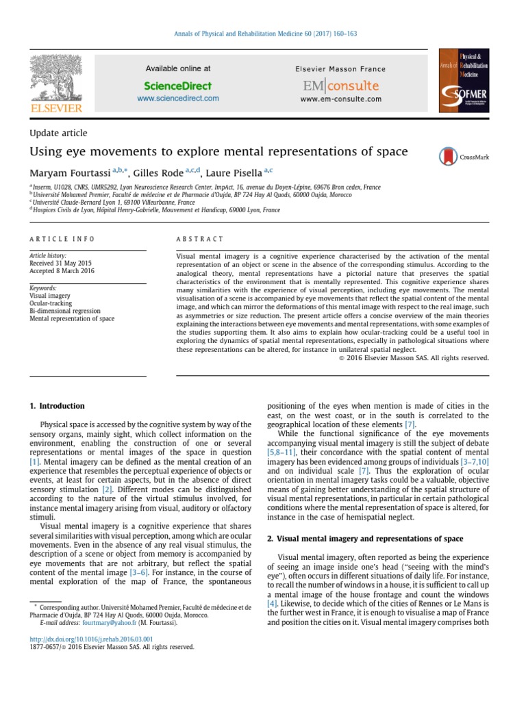 Eye Movements and Mental Space Imagery | PDF | Mental Image | Perception