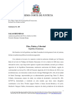 FALL - Banco - Agricola - de - La - Republica - Dominicana Sentencia de La Suprema Corte de Justicia Aplicando El Principio de Continuidad en Materia Laboral