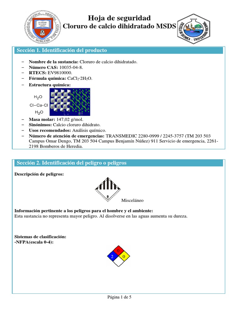 Cloruro De Calcio Dihidratado