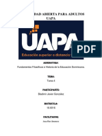 Tarea 4, 5, 6 y 7 - Fundamentos Filosoficos e Historia de La Educacion Dominicana