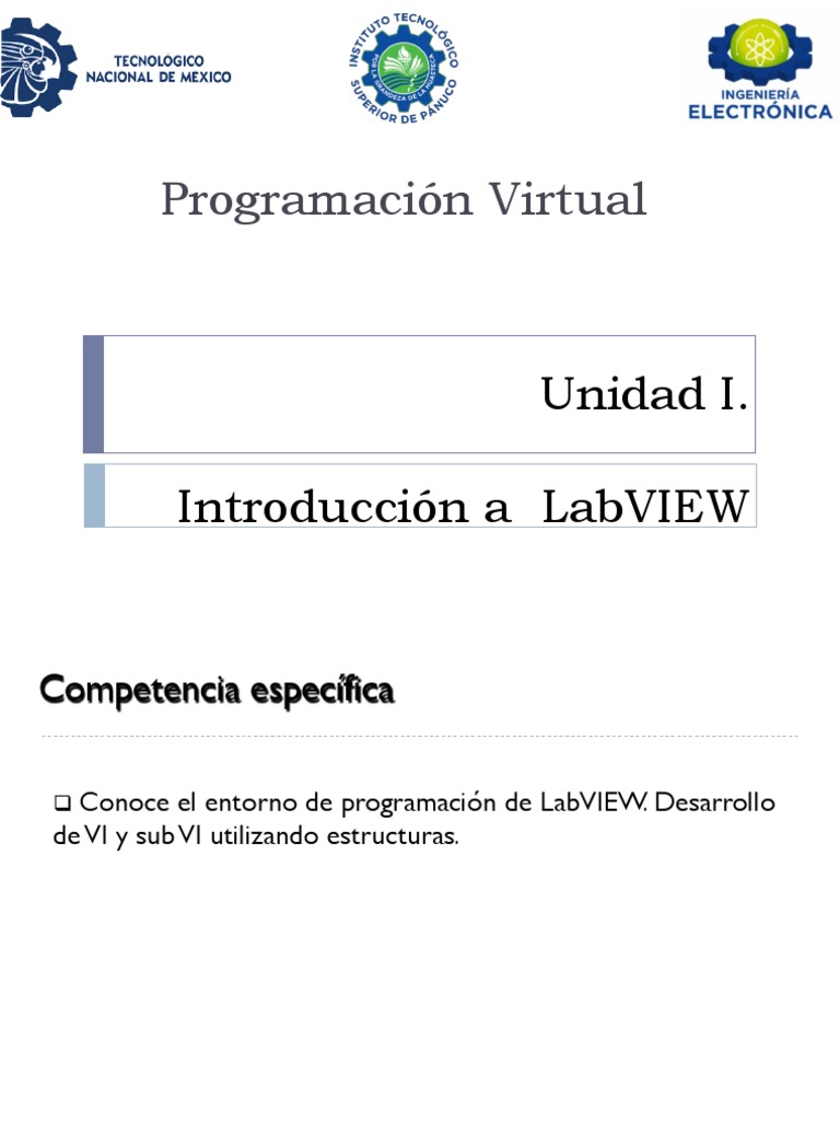 Unidad I. Introducción A LabView | PDF | Poco | Lenguaje de programación