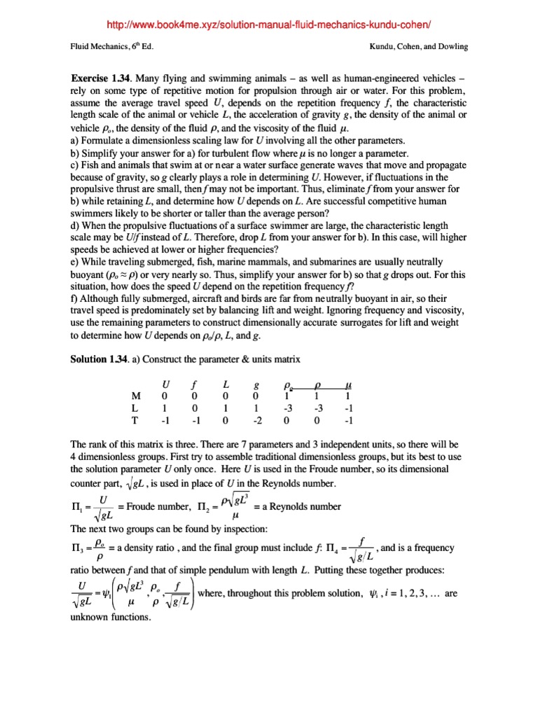 Fluid Mechanics 6th Edition Solutions | PDF | Boundary Layer | Fluid ...