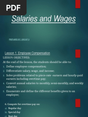 Salaries and Wages