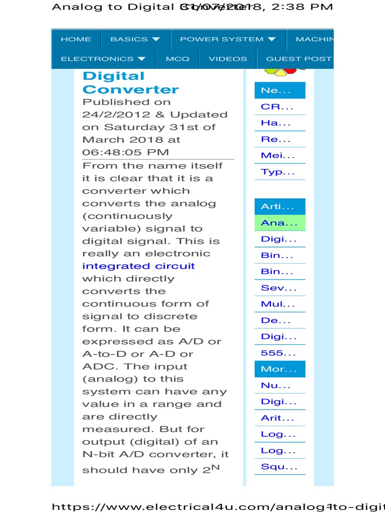 HTTPS WWW AnalogToDigitalConverter PDF Analog To Digital