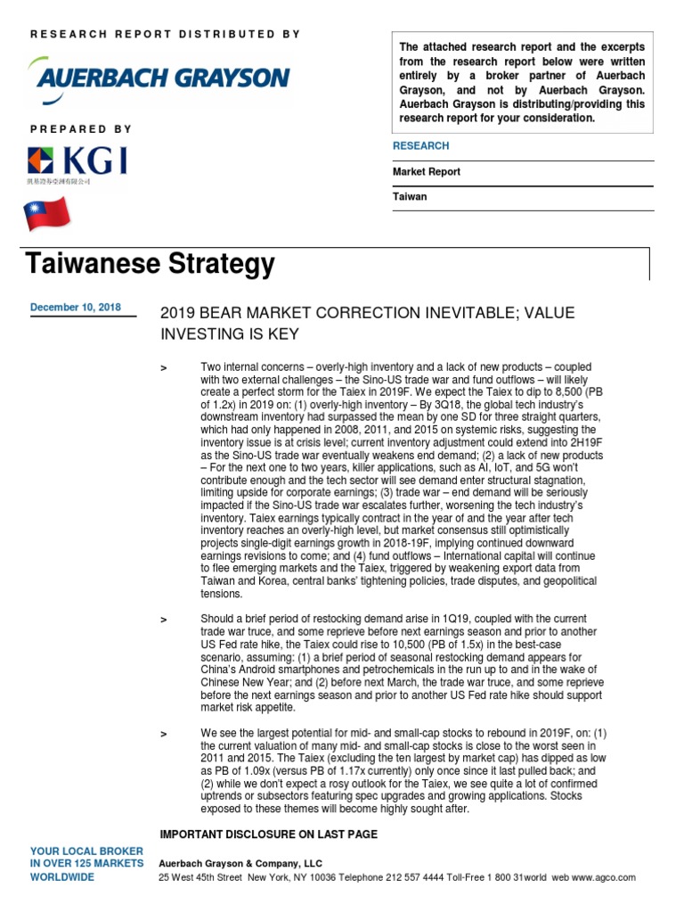Taiwanese Strategy 12.10.2018 PDF | PDF | Systemic Risk | Federal Reserve