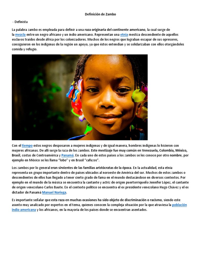 Definición y origen del zambo | PDF | Ciencias sociales | Historia