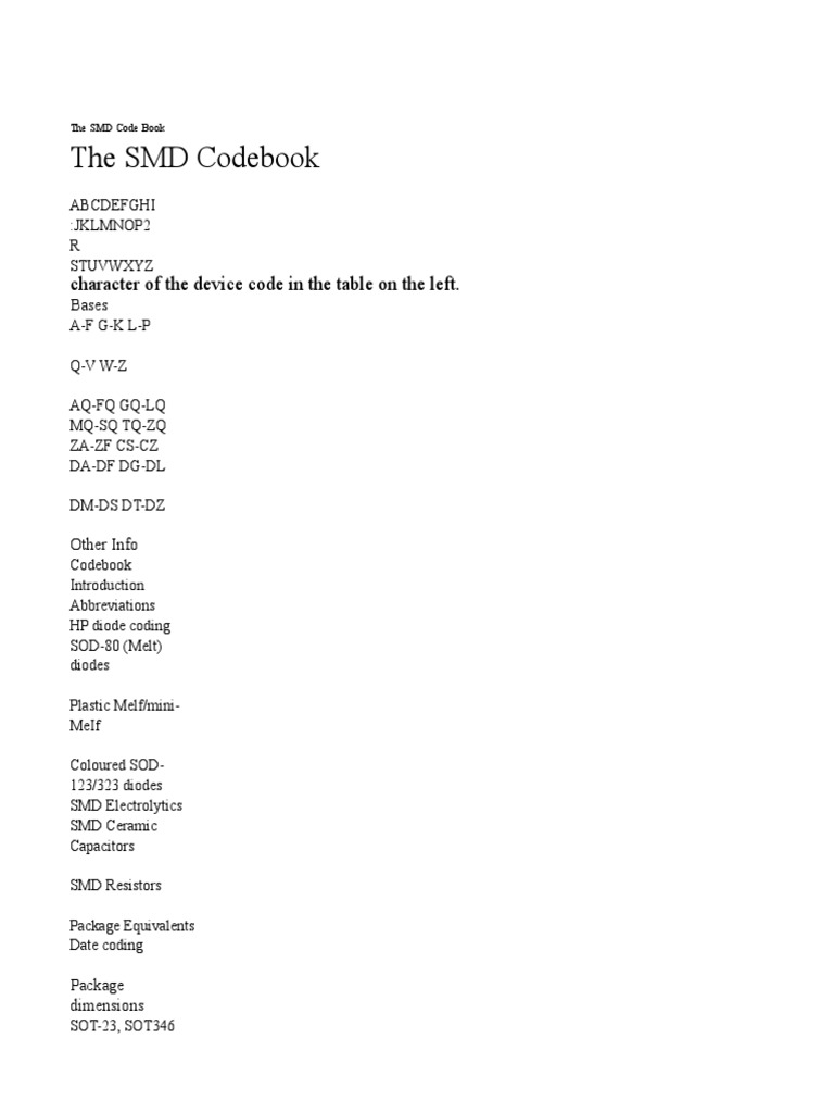 SMD - Codes - PDF New Try | PDF | Bipolar Junction Transistor ...
