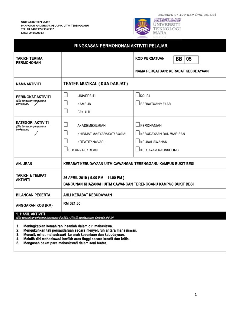 Proposal Teater Muzikal Pdf