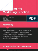 Managing The Marketing Function
