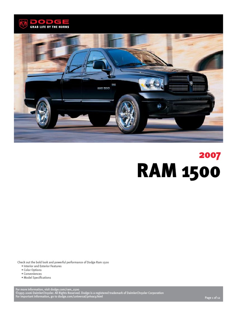 2007 DODGE RAM 1500 OWNERS MANUAL PDF visual data 2