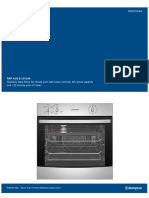 Westinghouse WVE614SA Electric Built in Oven Specifications Sheet