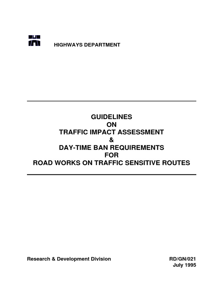 Traffic Impact Assessment Guidelines | PDF | Road | Traffic