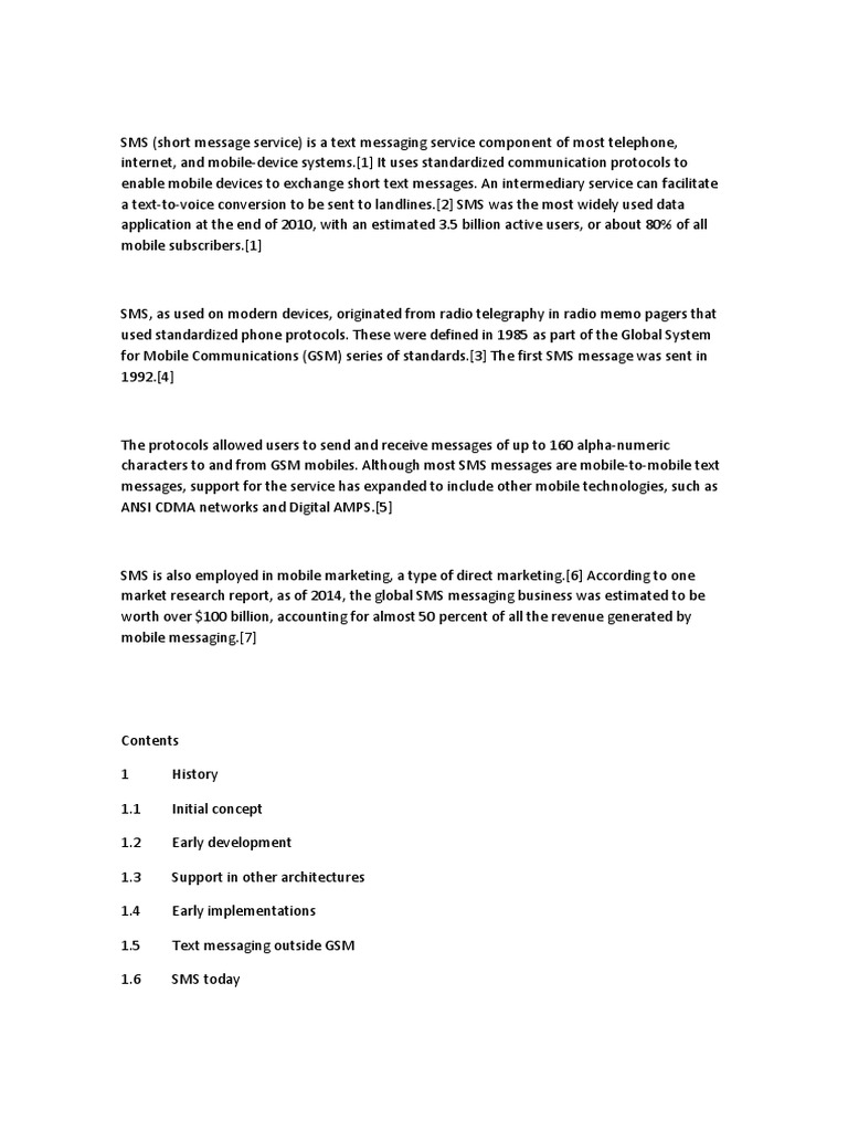 SMS | PDF | Text Messaging | Mobile Technology