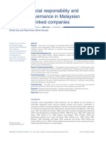 Corporate Social Responsibility and Corporate Governance in Malaysian Government-Linked Companies