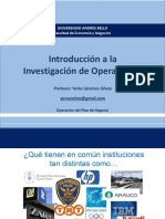 Clase Introducción A La Investigación de Operaciones