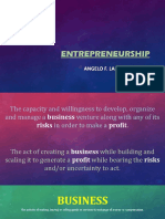 Entrepreneurship: The act of creating a business while bearing risks to generate profit