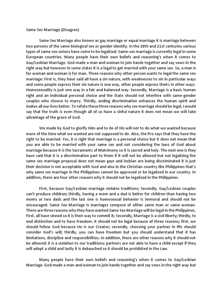 Disagreeing on Same-Sex Marriage | PDF | Homosexuality | Same Sex Marriage