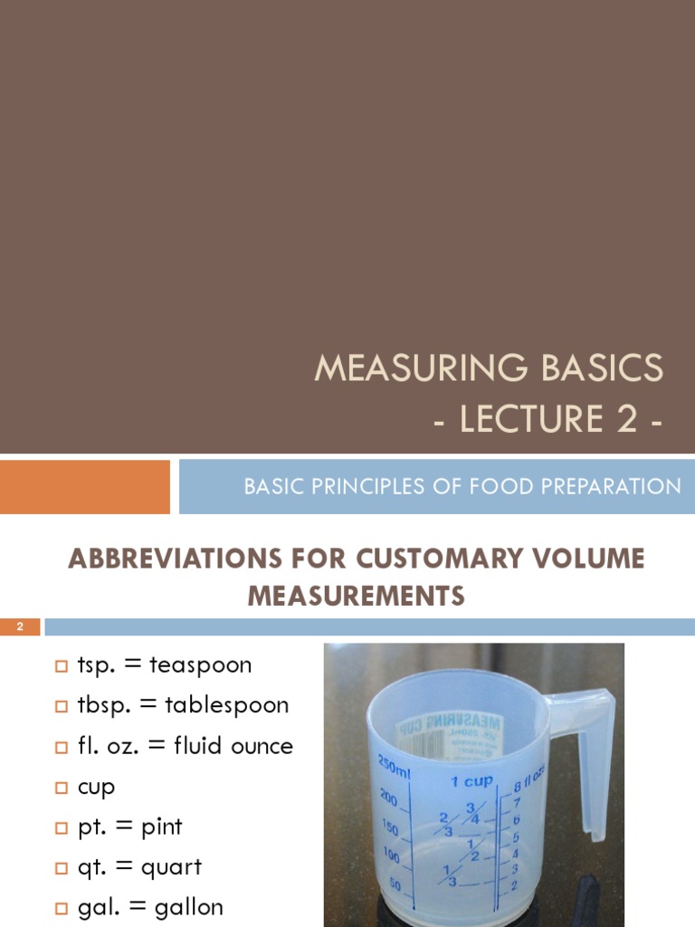 2 Measuring Basics PDF Teaspoon Units Of Measurement