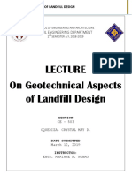 On Geotechnical Aspects of Landfill Design: Civil Engineering Department