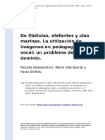 Nicolas Alessandroni, Maria Ines Burc (..) (2013). de Libelulas, Elefantes y Olas Marinas. La Utilizacion de Imagenes en Pedagogiaa Vocal (..)