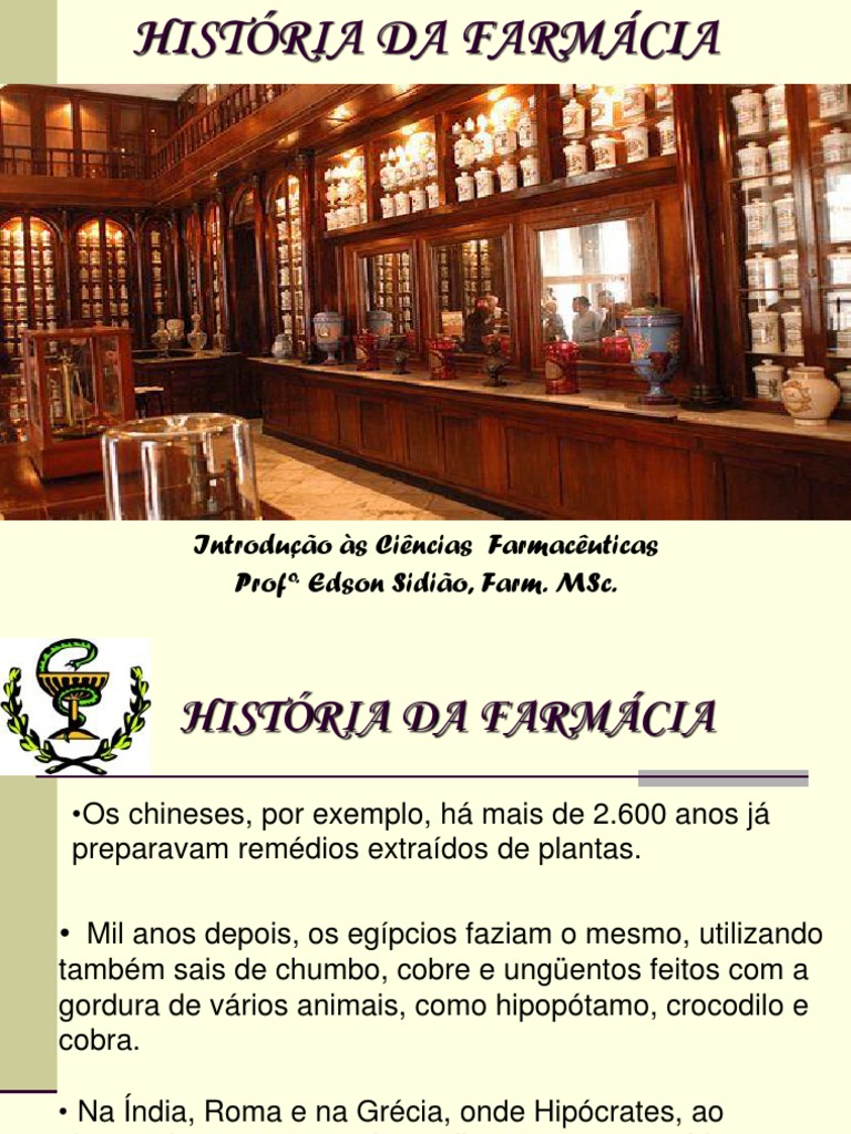 A Evolução Histórica da Farmácia ao Redor do Mundo | PDF | Farmacêutico ...