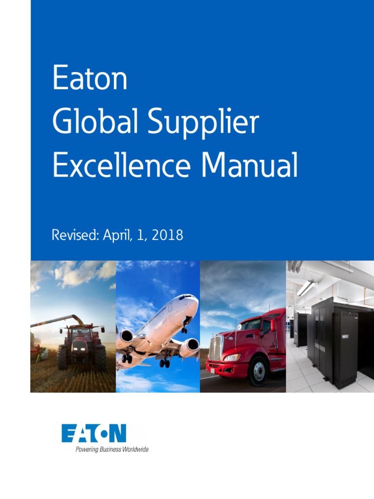 Eaton Global Supplier Excellence Manual PDF Specification (Technical Standard) Risk Management