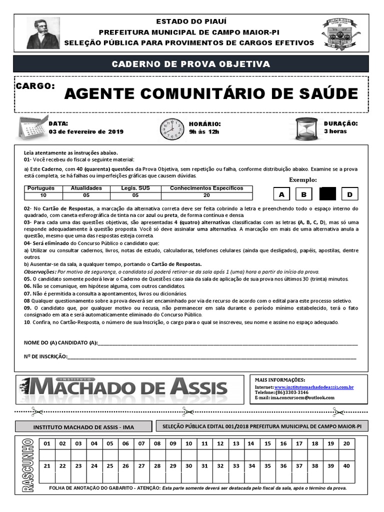 Caderno de Prova Agente de Saúde | PDF | Linguagem natural | Hipertensão