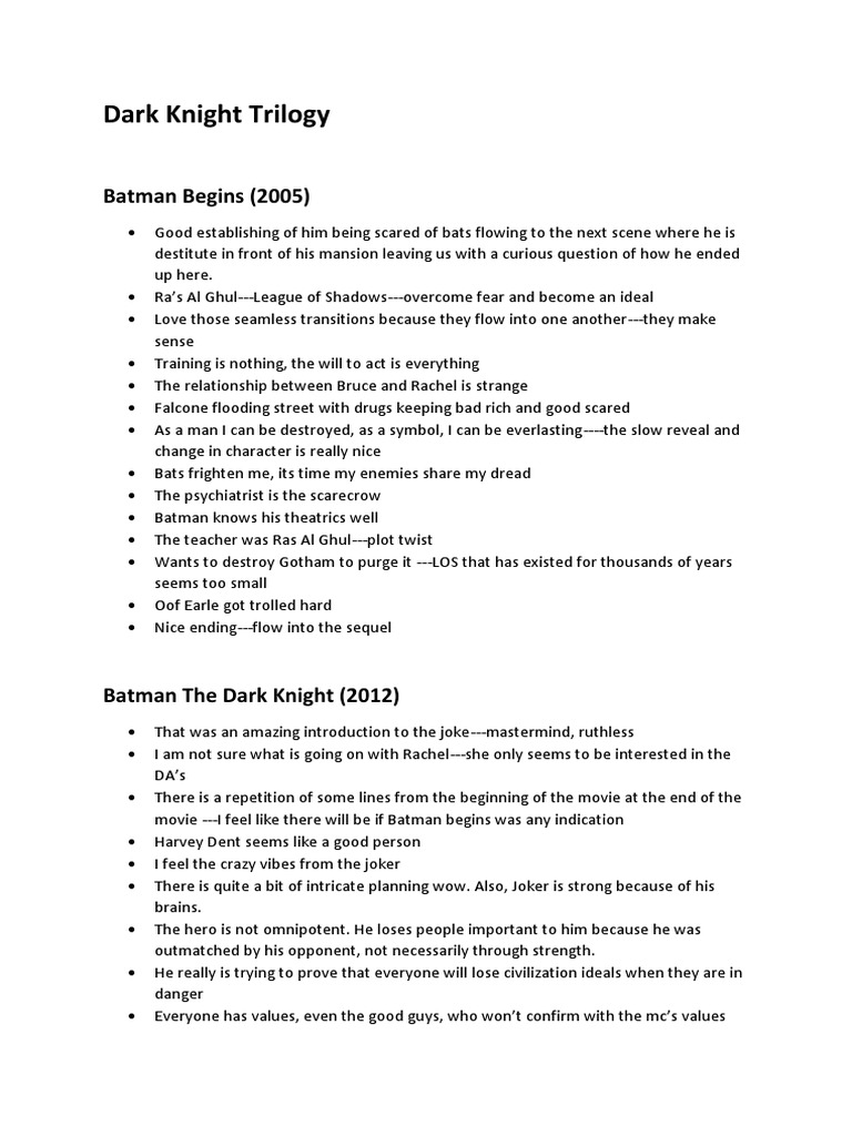 Dark Knight Trilogy: Batman Begins (2005) | Download Free PDF | Batman ...